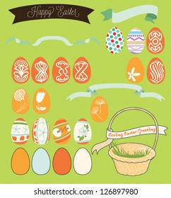 Easter eggs and basket