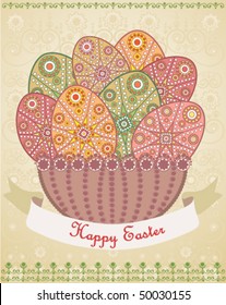 Easter eggs basket