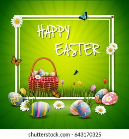 Easter eggs in the basket