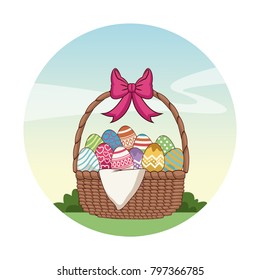 Easter eggs basket