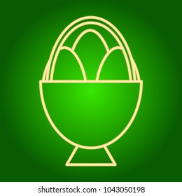 Easter eggs in the basket icon .