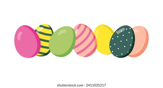 Easter eggs. Easter eggs with beautiful drawings. Happy Easter.Hand-drawn. Vector illustration.