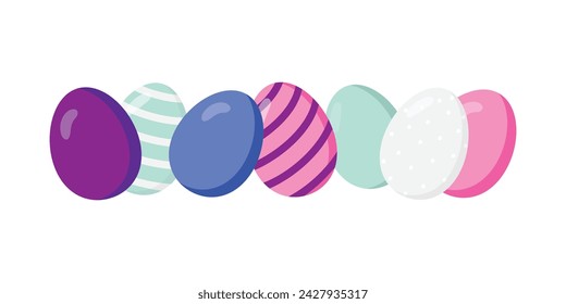 Easter eggs. Easter eggs with beautiful drawings. Happy Easter.Hand-drawn. Vector illustration.