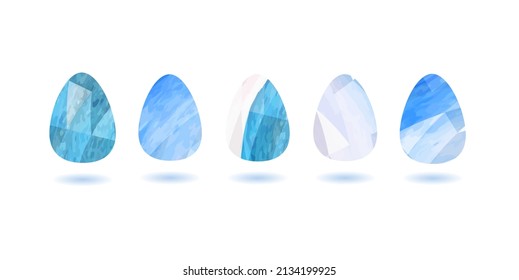 conjunto de ilustraciones vectoriales poligonales aisladas de huevos de pascua