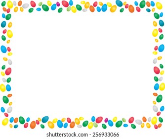 Easter Eggs Border Frame with Space for your Text .
