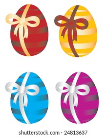 Easter eggs with bow, vector (for more, check my portfolio)