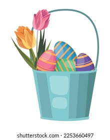 easter eggs in bucket decoration