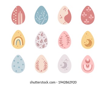 Easter eggs bundle - kids pastel vector illustration