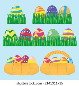 Easter eggs bundle set for holiday concept