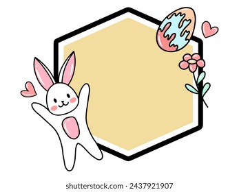 Easter Eggs and Bunnies Frame Background