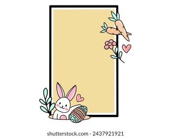 Easter Eggs and Bunnies Frame Background