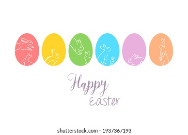 Easter eggs bunny background vector
