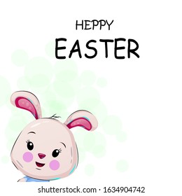 Easter eggs Bunny flowers composition design holiday greeting cards banner printing. a child's character.