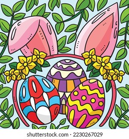 Easter Eggs Bunny Headband Colored Cartoon 