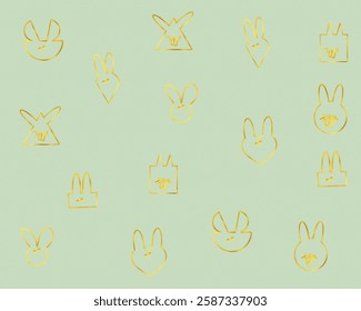 Easter eggs and bunny hiding behind eggs