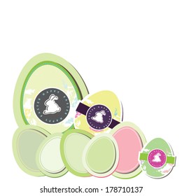 Easter Eggs with bunny labels Vector