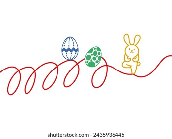 Easter Eggs Bunny with LIne