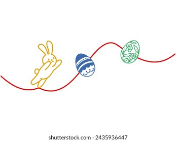 Easter Eggs Bunny with LIne