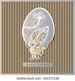 Easter, eggs, bunny, rabbit, flowers, knitting, leaves. EPS10 vector file organized in layers for easy editing.
