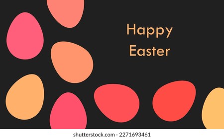 Fondo de la carta de huevos de Pascua. Feliz Pascua. Ilustración vectorial.