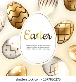 Easter eggs. Easter card. Place for your text. Vector illustration