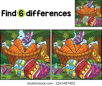 Easter Eggs And Carrots Find The Differences