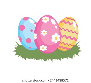 easter eggs celebration isolated illustration