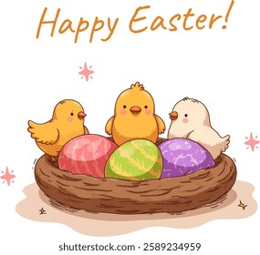 Easter eggs with chicken sstkEaster
