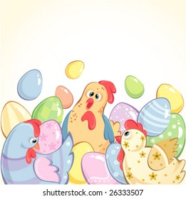 easter eggs and chickens