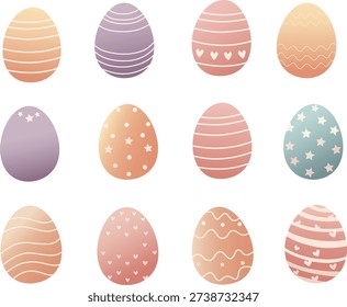 Easter Eggs Clipart – Pastel Colored Minimalist Spring Icons