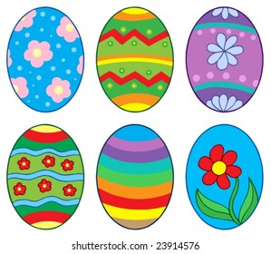 Easter eggs collection 1 - vector illustration.