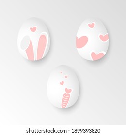 easter eggs collection, cute design of easter eggs vector illustration