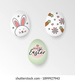 easter eggs collection, cute design of easter eggs vector illustration