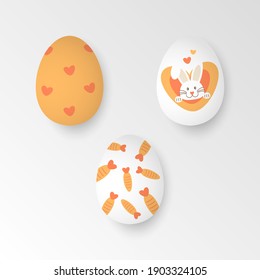 easter eggs collection, cute design of easter eggs vector illustration