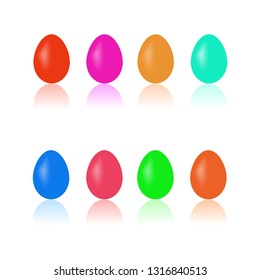 Easter eggs collection to holiday. Modern stylish abstract signs for paschal greeting. Symbol love, life, spring. Colorful template for prints, banner, card, label. Design element Vector illustration