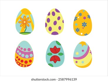 Easter eggs collection illustration design