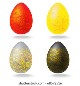 Easter eggs collection isolated on white background