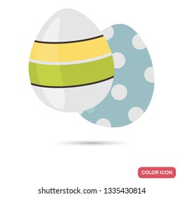 Easter eggs color flat icon for web and mobile design
