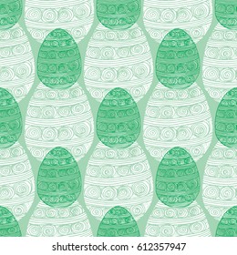 Easter eggs color pattern. Easter holiday background hand drawn vector illustration.