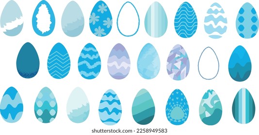 easter eggs colored different shades blue set vector svg