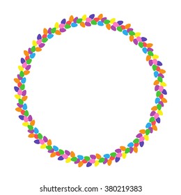 Easter eggs colored round photo frame.