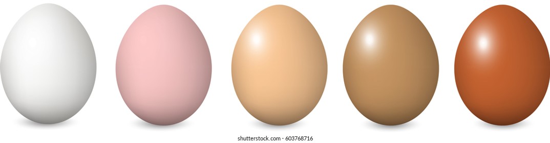 Easter eggs colored set natural