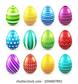 Easter eggs colored set. Spring. Holidays in April. Gift. Seasonal celebration.Egg hunt. Sunday.