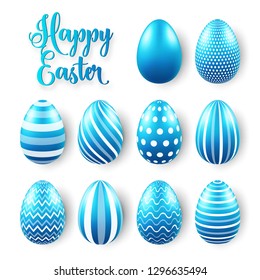 Easter eggs colored set. Spring holidays in April. Gift. Seasonal celebration.Egg hunt Sunday.
