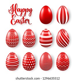 Easter eggs colored set. Spring holidays in April. Gift. Seasonal celebration.Egg hunt Sunday.