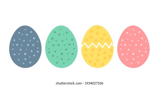 bunte Ostereier-Sammlung. Frühlingsferien-Vektor. Ostereier-Illustration.