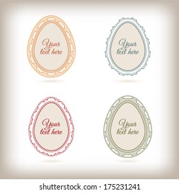 Easter eggs with colorful decorative borders