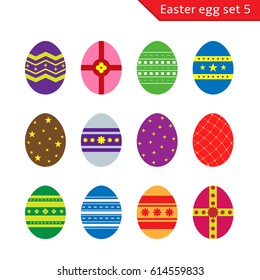 Easter eggs with colorful decorative ornamental patterns