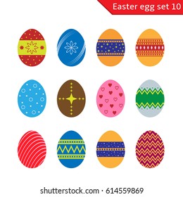 Easter eggs with colorful decorative ornamental patterns