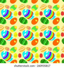 Easter eggs colorful illustration vector pattern.